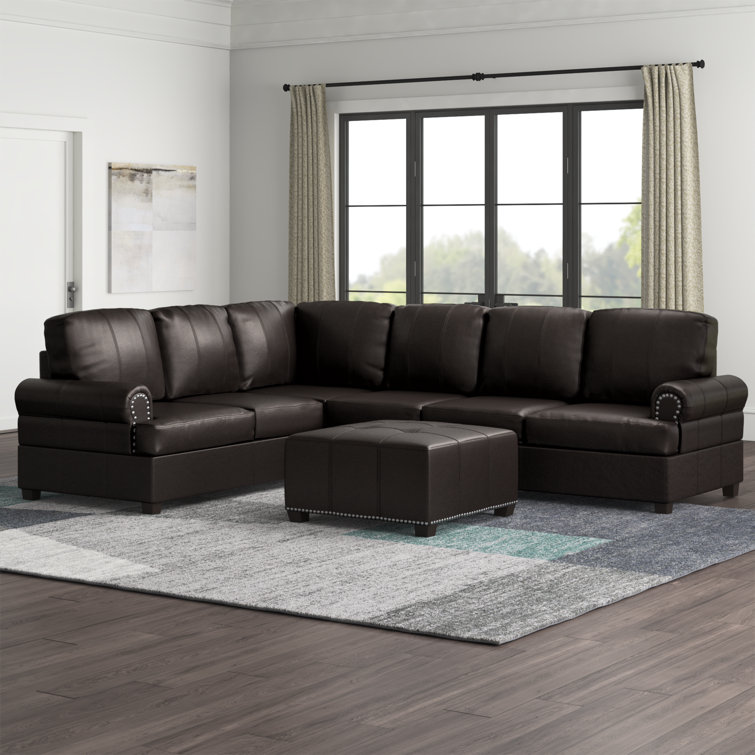 Bonded leather online sectional sofa